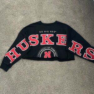 Nebraska Split Cropped Sweatshirt